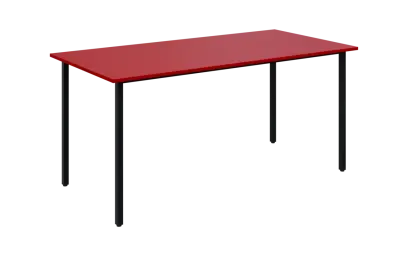 JSB 160N Jídelní stůl 1600 x 800 mm, deska červená flamengo / podnož černá